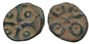 Satavahanas, ‘Tarhala Hoard’ Type, Copper Karshapana, 3.47g, Error, Brockage, nice deep an
