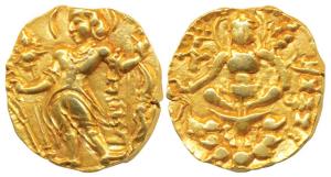 Guptas, Chandragupta II (c. 380-413 AD), Gold Dinar, 7.93g, ‘Archer’ type, obv. king nimba