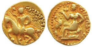 Guptas, Kumaragupta I Mahendraditya (c. 413-455 AD), Gold Dinar, 8.07g, ‘Horseman’ type, o