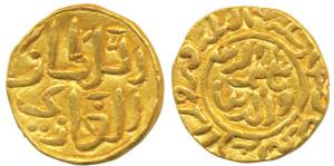 Shams al-Din Ilyas Shah, Gold ½ Tanka, 5.42g, al Balad Firuzabad Mint (G&G B150). About Ex