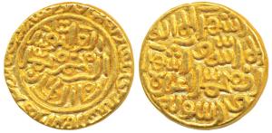 Muhammad III bin Tughluq, Gold Tanka, 12.83g, Shahr Sultanpur Mint, al-wathiq type (G&G D3