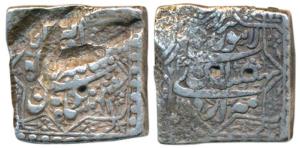 Jahanagir, Silver Square Sawai or Jahangiri Rupee, 14.14g, Lahore Mint, Month Ardibihisht,