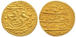 Ghazi-ud-din Haidar, Gold Mohur, 10.72g, Dar us- Sultanat Lakhnau Subah Awadh Mint, AH 123