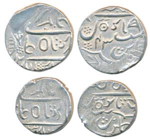 Gaj Singh (AH 1159-1201, 1746-1786), Silver Rupee (2), AH 1217/43. Very Fine+. (2)