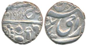 Ganga Singh (VS 1944-1999, 1887-1942 AS), Silver ¼ Rupee, 2.65g, in the name of Victoria q
