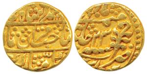 Mughal Issue, Gold Mohur, 10.9g, Sawai Jaipur Mint, in the name of Muhammad Akbar II, AH 1