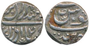 Gajpat Singh (1764-1786 AD), Silver Rupee, 10.97g, a small spray and letter Suaad within t