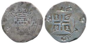 Goa, John IV (1640-1656 AD), Silver Xerafim, 10.44g, date 1682, obv. crown arms divide GA 