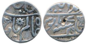 Muhammadabad Banaras Mint, Silver ¼ Rupee, 2.55g, in the name of Shah Alam II, year 49 (KM
