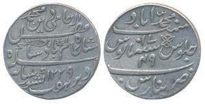 Muhammadabad Banaras Mint, Silver Rupee, 11.38g, in the name of Shah Alam II, AH 1229, RY 