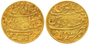 Murshidabad Mint, Gold Mohur, 12.46g, in the name of Shah Alam II, AH 1202/19, oblique mil