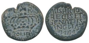 Bombay Tin Pice, 14.11g, GR above a large crown divided by an orb and cross with BOMB writ