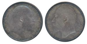 Edward VII, Silver Rupee, Error, Brockage, nice deep and complete lakhi impression on rev.