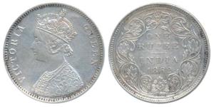 Victoria Queen, Silver Rupee, 1862, Bombay Mint, A / II / 2 / 0 (Pr 70). Very Fine+, Very 