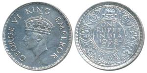 George VI, Silver Rupee, 1938, Bombay Mint, A / I / without Dot, (Prid 233). Extremely Fin