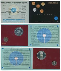 2006 Uncirculated Set, 200 Years of State Bank of India, set of 2, Rupees 5 and 100. In im