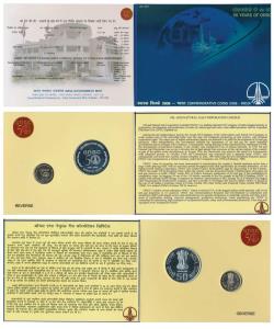 2006 Uncirculated Set, 50 Years of ONGC, set of 2, Rupees 5 and 50. In immaculate conditio