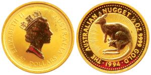 Australia, Elizabeth II, Gold Proof 50 Dollars, 15.55g (½ ounce), .9999 purity, 1994, Kang