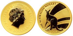 Australia, Elizabeth II, Gold Proof 50 Dollars, 15.55g (½ ounce), .9999 purity, 2007, Kang