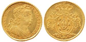 Brazil, Joao VI Prince Regent, Gold 6400 Reis, 14.34g, 1811 R, locally known as Khurjat (K