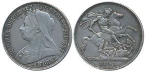 Great Britain, Victoria, Silver Crown, 28.19g, 1893 (KM 783). Very Fine+, Rare.