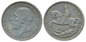 Great Britain, George V, Half Silver, Jubilee Crown, 28.17g, 1935, incused lettering on ed