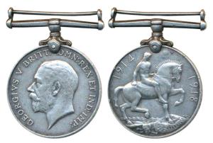 British War Medal, 1914-18, George V, Silver, awarded to 2276 Naik Bhairo Singh 1-1 C2 Gre