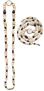 Ancient Beads, probably used for jewellery, a newly strung necklace made from 108 beads of