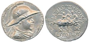 Indo-Greek, Baktria, Eukratides I (c. 171-145 BC), Posthumous issue, Silver Tetradrachm, 1