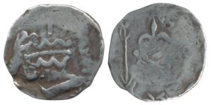 Satavahanas, Gautamiputra Satakarni (c. 53-78 AD), Silver Drachm, 2.17g, over-struck on a 