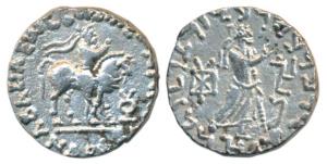Indo-Parthian, Gondophares (c. 40-5 BC), Silver Tetradrachm, 9.85g, obv. king mounted on a