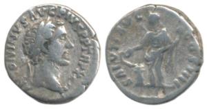 Roman, Antoninus Pius (c. 159-160 AD), Silver Denarius, Rome, obv. ANTONINVS AVG PIVS P P 