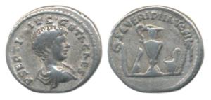 Roman, Geta Caesar (c. 198-209 AD), Silver Denarius, Rome, obv. laureate bust to right, re