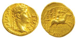 Roman, Augustus (27 BC - AD 14), Gold Aureus, Lugdunum (Lyon), AVGVSTVS - DIVI F, laureate
