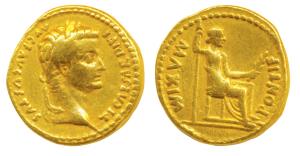 Roman, Tiberius (14-37 AD), Gold Aureus, 7.8g, obv. laureate head of the king facing right