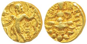 Guptas, Chandragupta II (c. 380-413 AD), Gold Dinar, 7.83g, ’Archer’ type, obv. king nimba