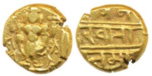 Vijayanagar Empire, Venkitapati Raya III, Gold Pagoda, 3.40g, obv. Tirupati Balaji / Venka