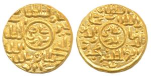 Ghiyath al-din Mahmud, Gold Tanka, 10.73g, Badr Shahi series, Khallada Allah Mulkahu wa Su