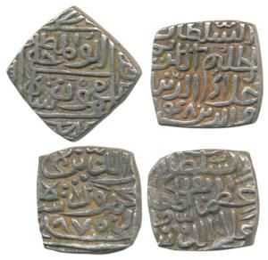 Ala al Din Mahmud Shah I (AH 839-873, 1436-1439 AD), Billon Square Tanka (2), AH 848 and 8