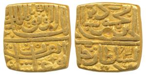 Ghiyas Shah, Gold Square Tanka, 10.97g, mintless type, Abu ’l fath, AH 892 (G&G M67). Very
