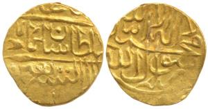 Sulayman Mirza, Gold 1/12 Indian Mohur, 0.93g, mint less type, Badakhshan area, (A2464.2).