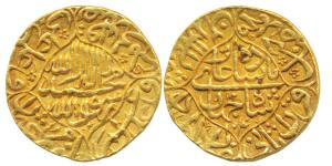 Shah Jahan (AH 1037-1068, 1628-1658 AD), Gold Mohur, 11.0g, Akbarabad Mint, AH 1047/10, Ka