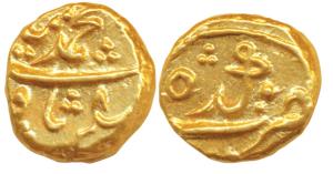 Muhammad Shah, Gold Pagoda, 3.34g, Imtiyazgarh Mint, RY 8 (KM 439C.1). Extremely Fine, Rar