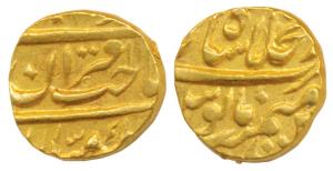 Muhammad Shah, Gold ½ Mohur, 5.49g, Dar-ul Khilafat Shahjahanabad Mint, Sahib-i-qiran type