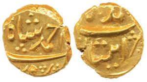 Ahmed Shah Bahadur, Gold Pagoda, 3.35g, Imtiyazgarh Mint, (KM C450.1). Extremely Fine, Rar