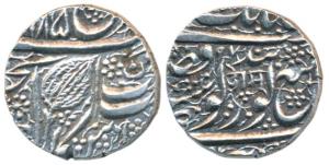 Amritsar Mint, Silver Rupee, 11.12g, Nankshahi couplet, OM in Lande on obv., VS 1885/97. E