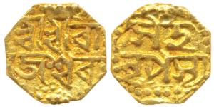 Rajeshvara Simha (SE 1673-1691, 1751-1769 AD), Gold 1/8 Mohur, 1.49g, undated (Rhodes & Bo