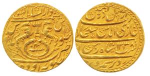 Ghazi-ud-din Haider (AH 1230-1243, 1819-1827 AD), Gold Mohur, 10.68g, Dar us- Sultanat Lak