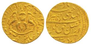 Nasir-ud-Din Haider (AH 1243-1253, 1827-1837 AD), Gold ½ Ashrafi, 5.36g, Suba Awadh Baitu-