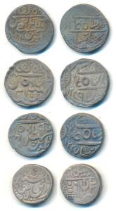 Silver Rupee (4), Four different rulers, Gaj Singh, Surat Singh, Ratan Singh & Dungar Sing
